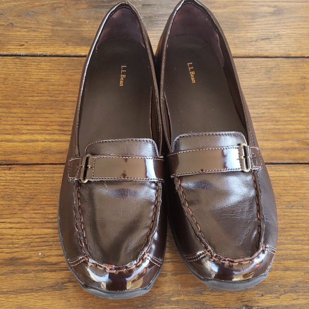 L.L. Bean women's brown leather loafers size 9.5 - Picture 2 of 10